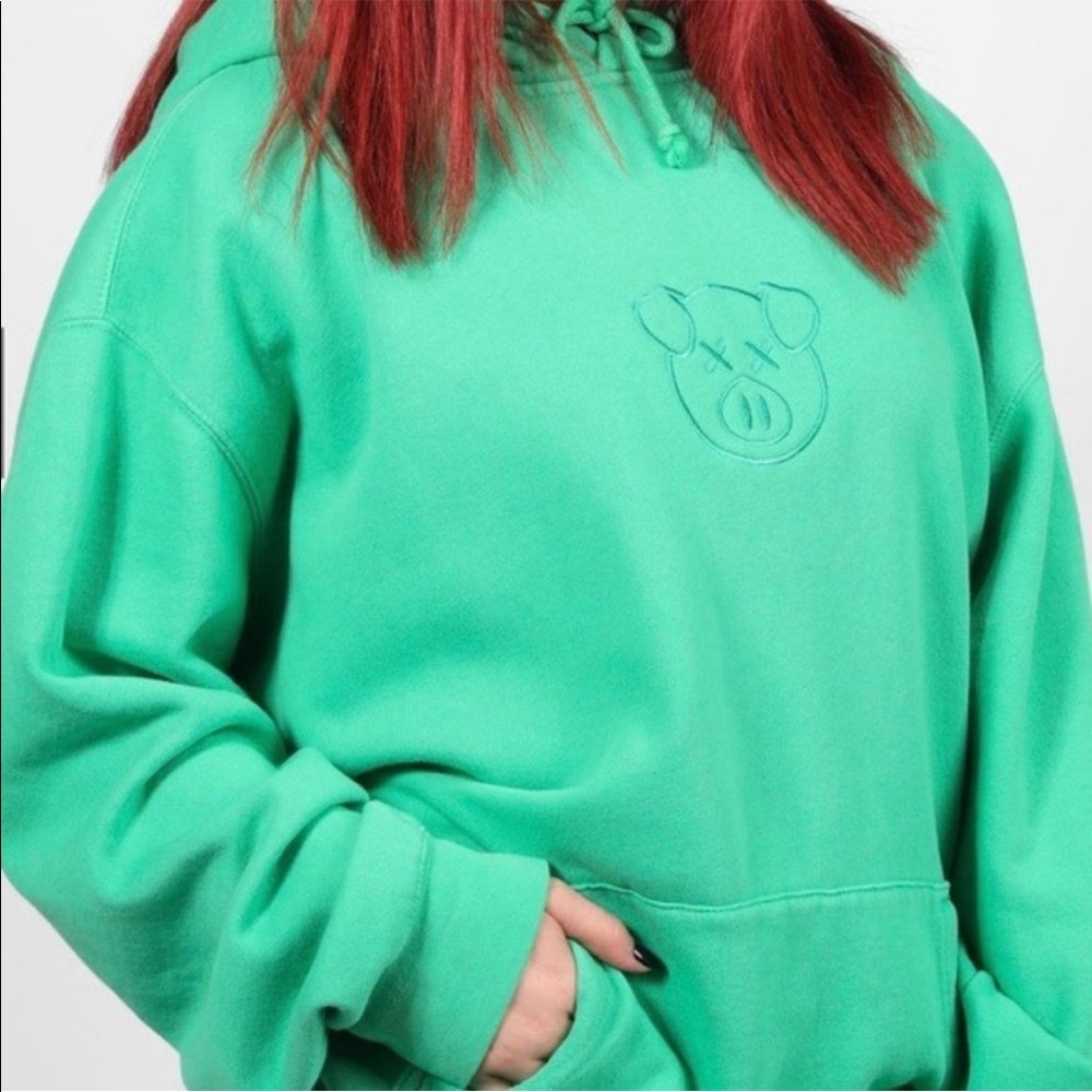 Shane Dawson Jeffree Star Killer Merch Embroidered Pig Face Green Hoodie